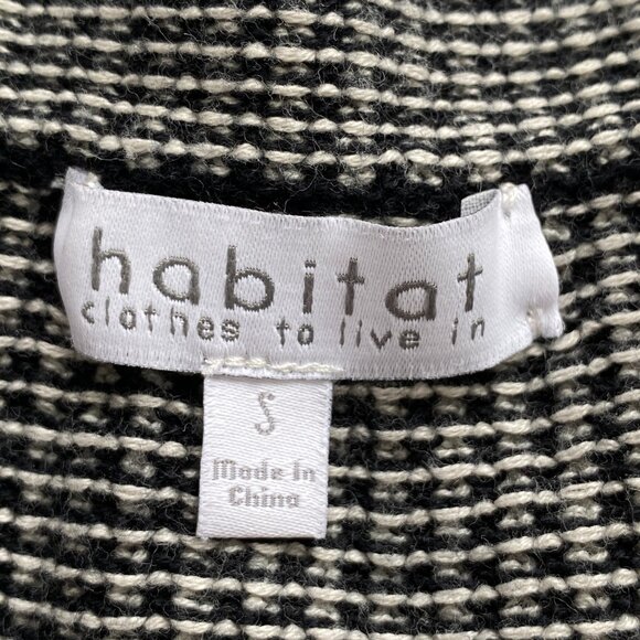 Habitat Cotton Asymmetric Hem Sweater Sz S Black White Minimalist Neutral - Picture 11 of 13